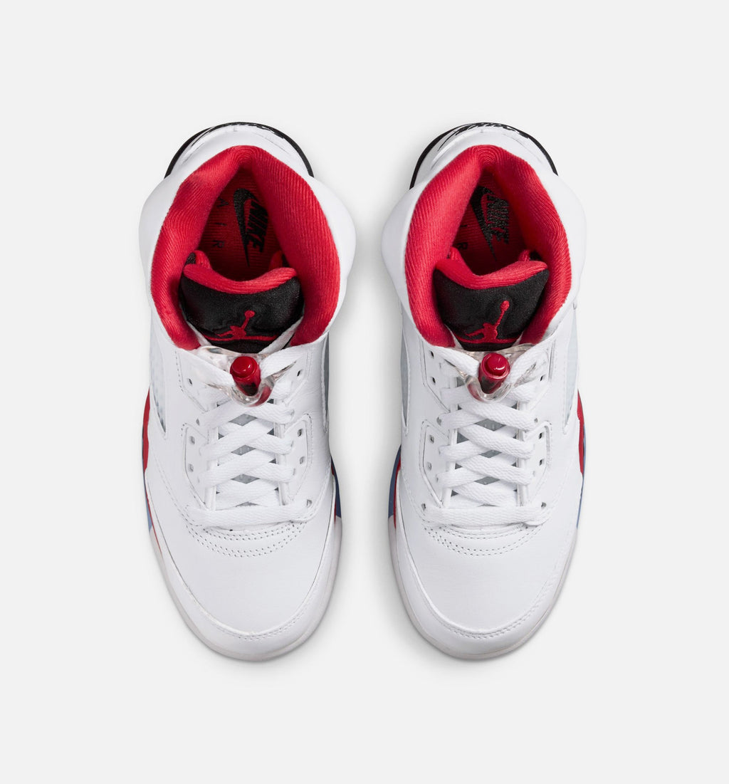 Air Jordan 5 Retro Fire Red Grade School – White/Fire Red/Black