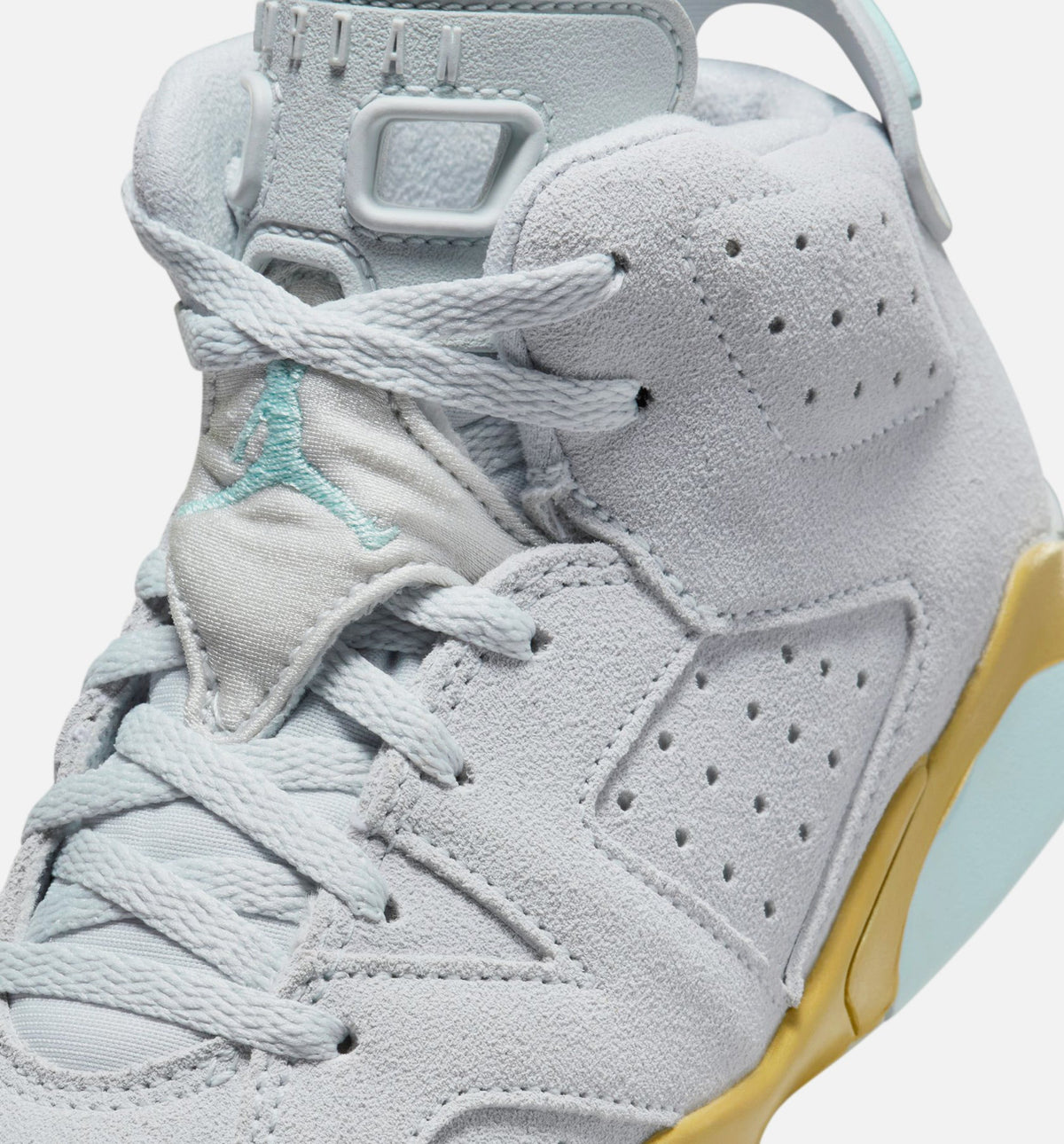 Air Jordan 6 Retro Pearl Preschool – Pure Platinum/Glacier Blue/Metallic Gold