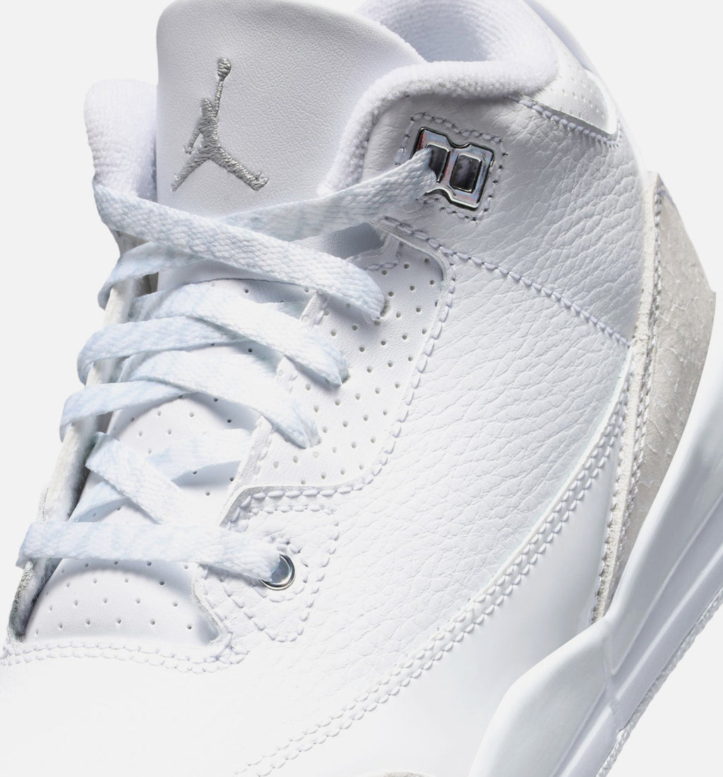 Air Jordan 3 Retro White and Silver Preschool – White/Metallic Silver