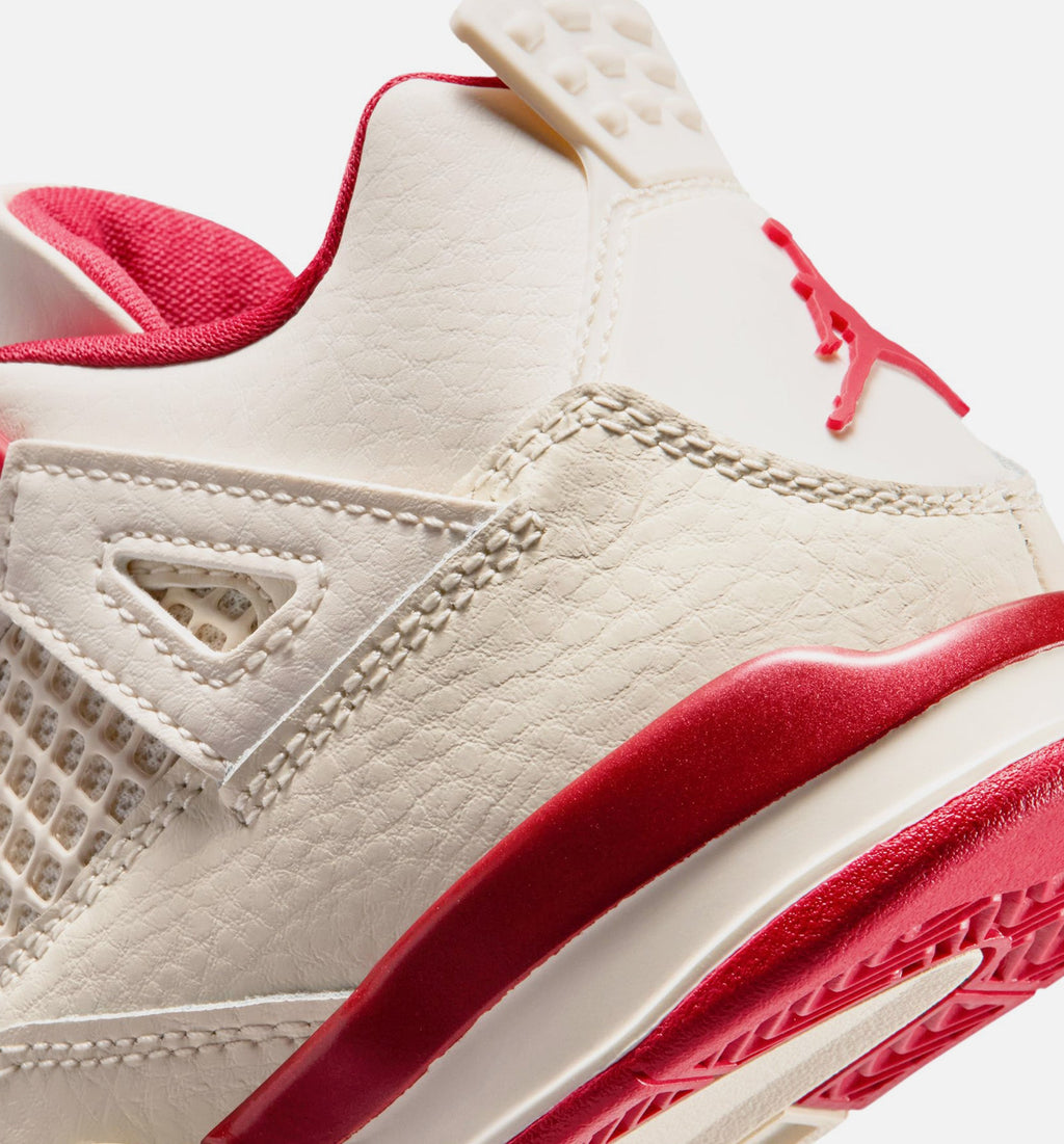 Air Jordan 4 Retro Valentine's Day Preschool – Pale Ivory/Sierra Red/Tough Red