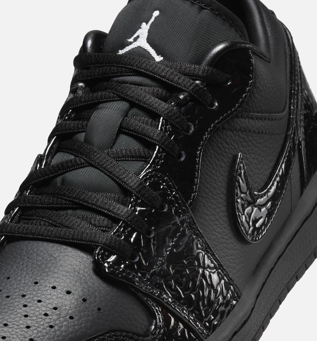 Air Jordan 1 Low Patent Elephant Women's – Black/White/Metallic Silver