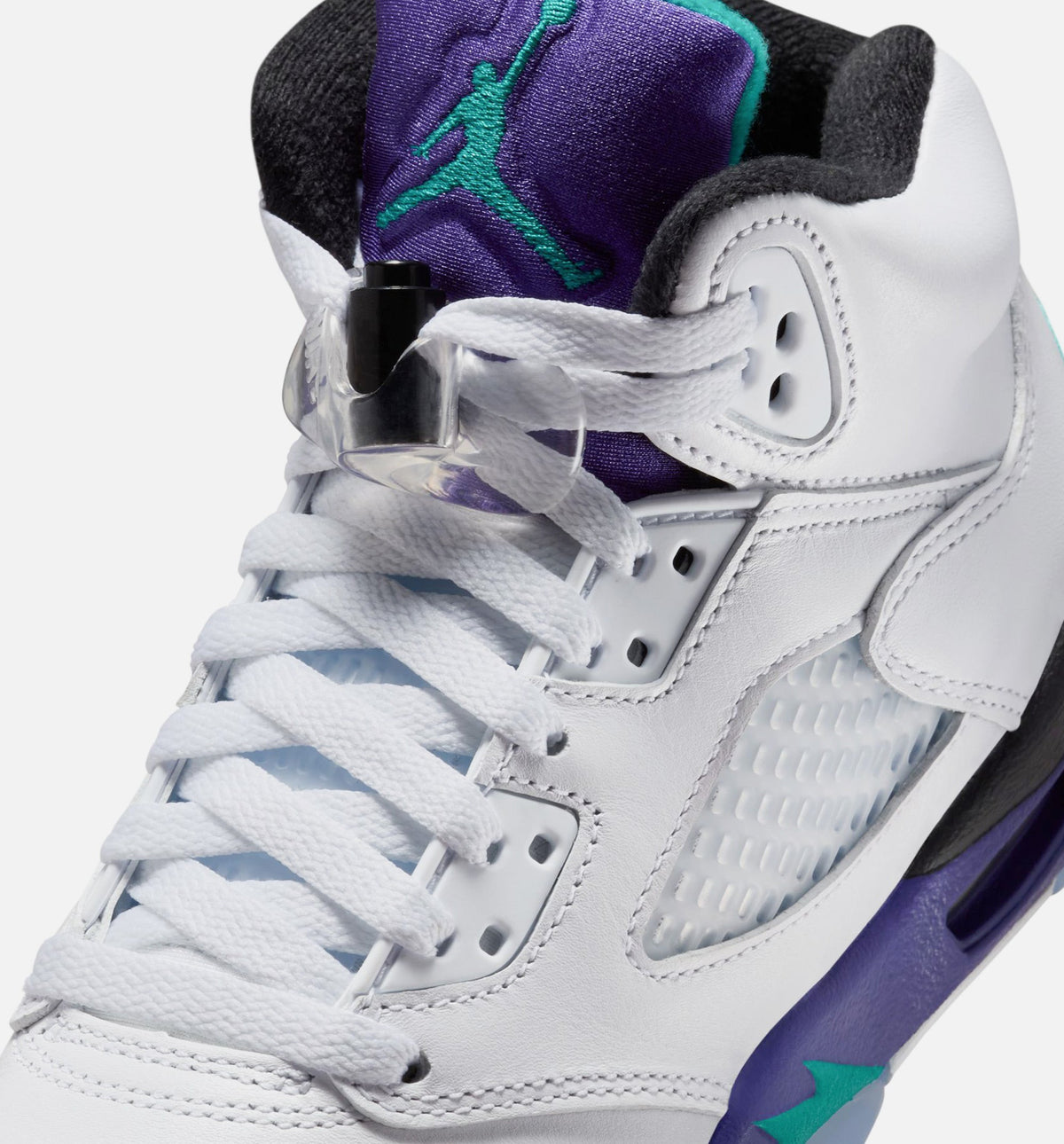 Air Jordan 5 Retro Grape Grade School – White/New Emerald/Grape Ice/Black