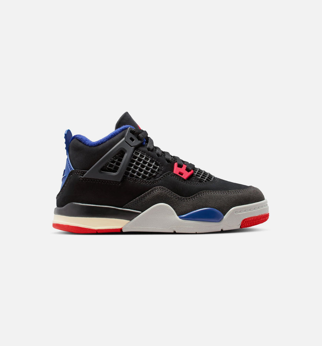 Air Jordan 4 Retro Rare Air Preschool – Black/Fire Red/Deep Royal Blue