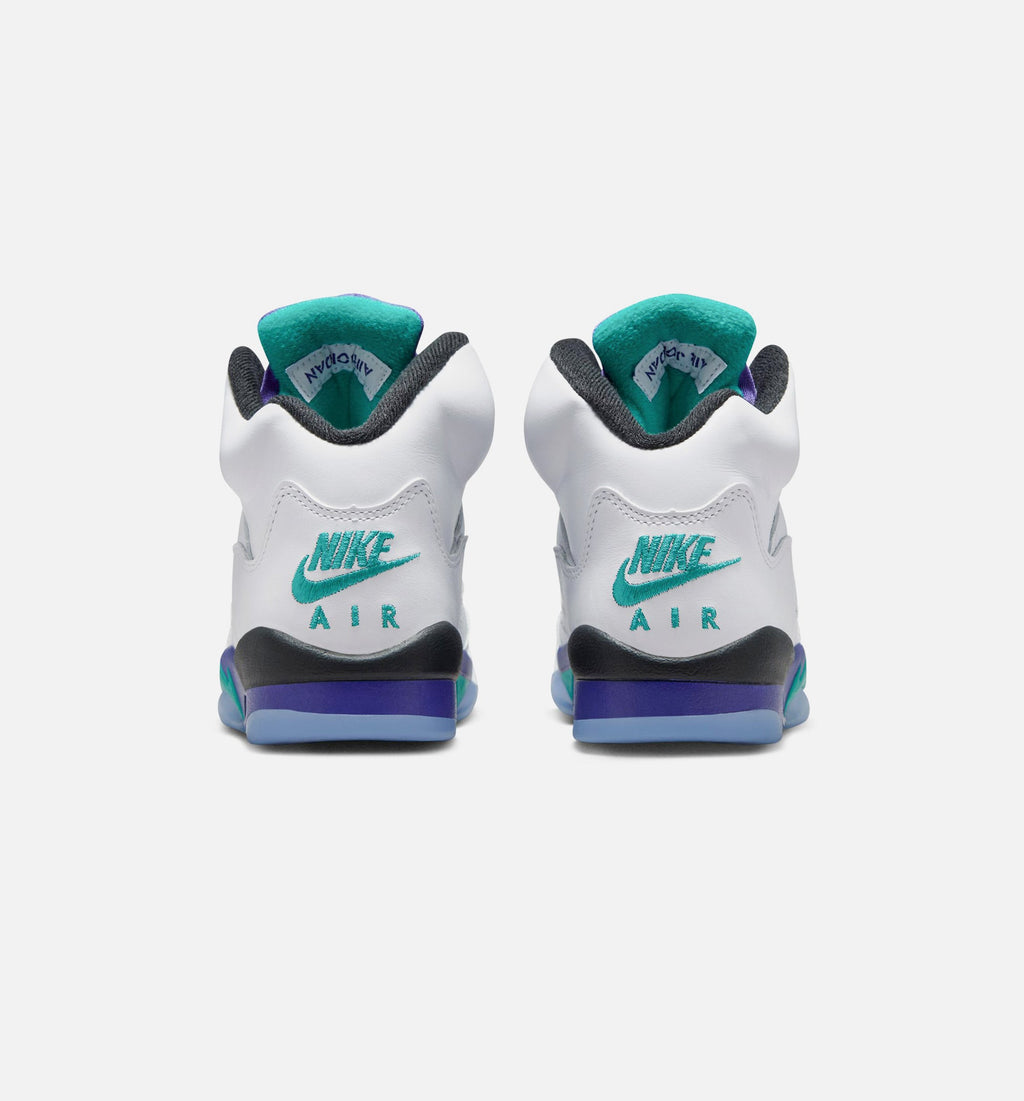 Air Jordan 5 Retro Grape Grade School – White/New Emerald/Grape Ice/Black
