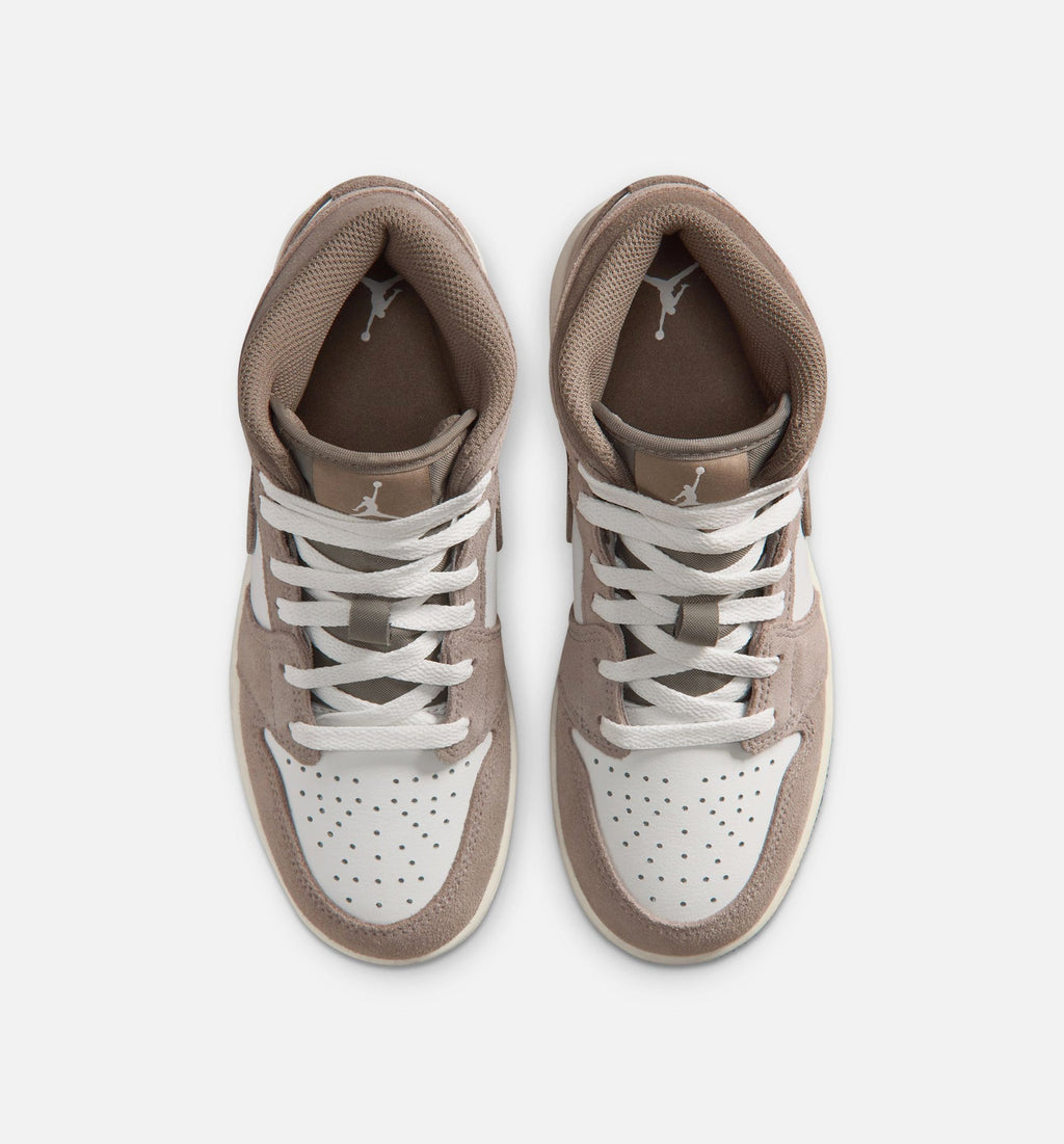 Air Jordan 1 Mid Grade School – Enigma Stone/Olive Grey/Summit White