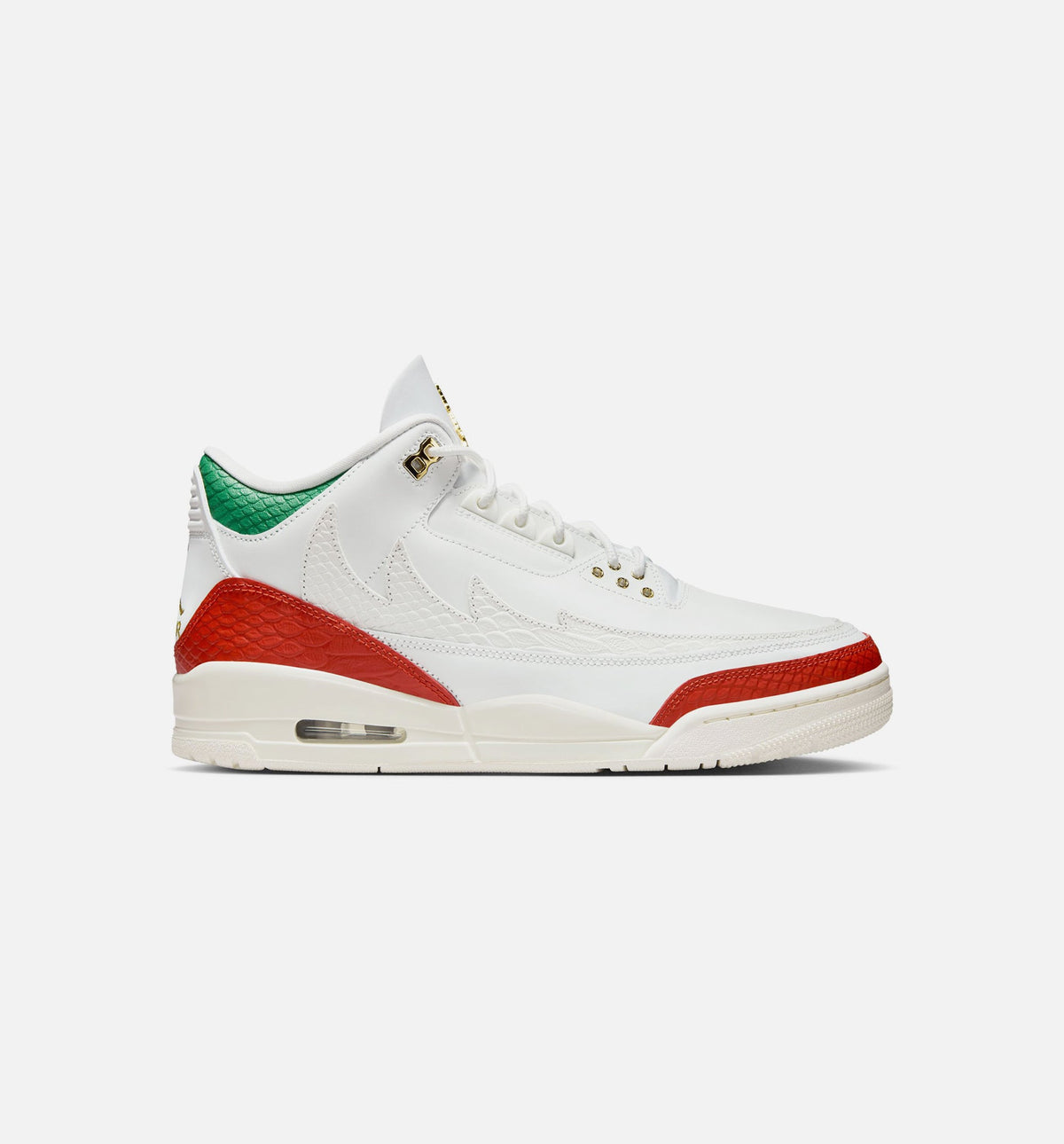 Air Jordan 3 Retro El Vuelo Men's – Summit White/Pine Green/Dragon Red/Metallic Gold