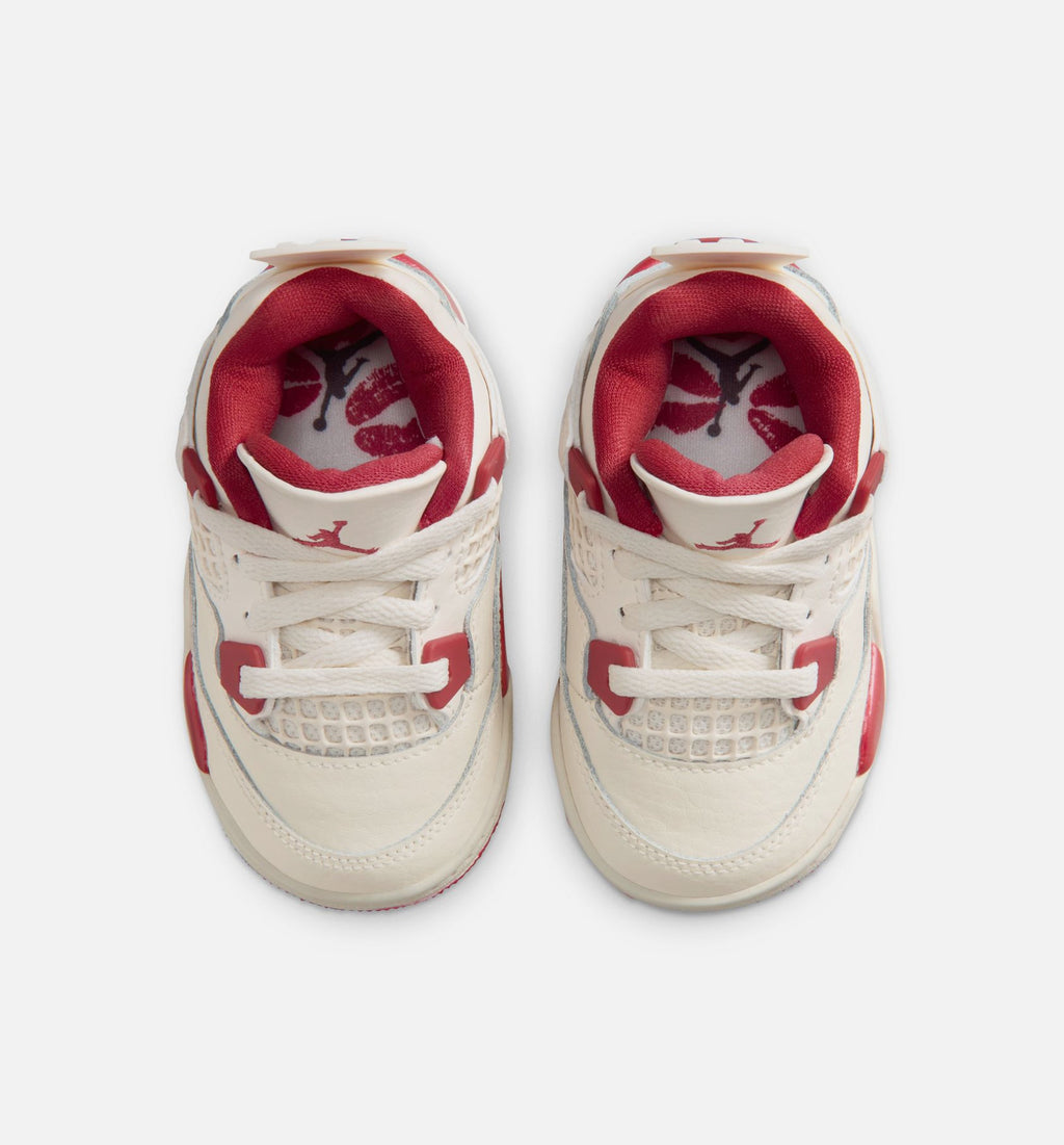 Air Jordan 4 Retro Valentine's Day Infant/Toddler – Pale Ivory/Sierra Red/Tough Red