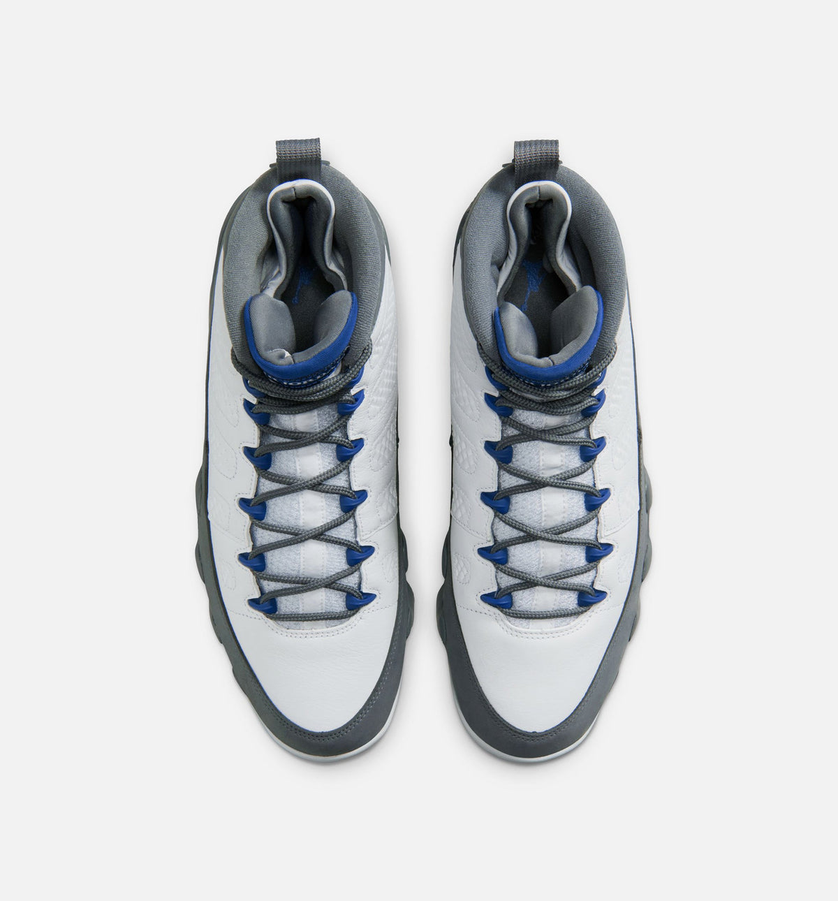 Air Jordan 9 Retro Flint Grey and French Blue Men's – White/French Blue/Flint Grey