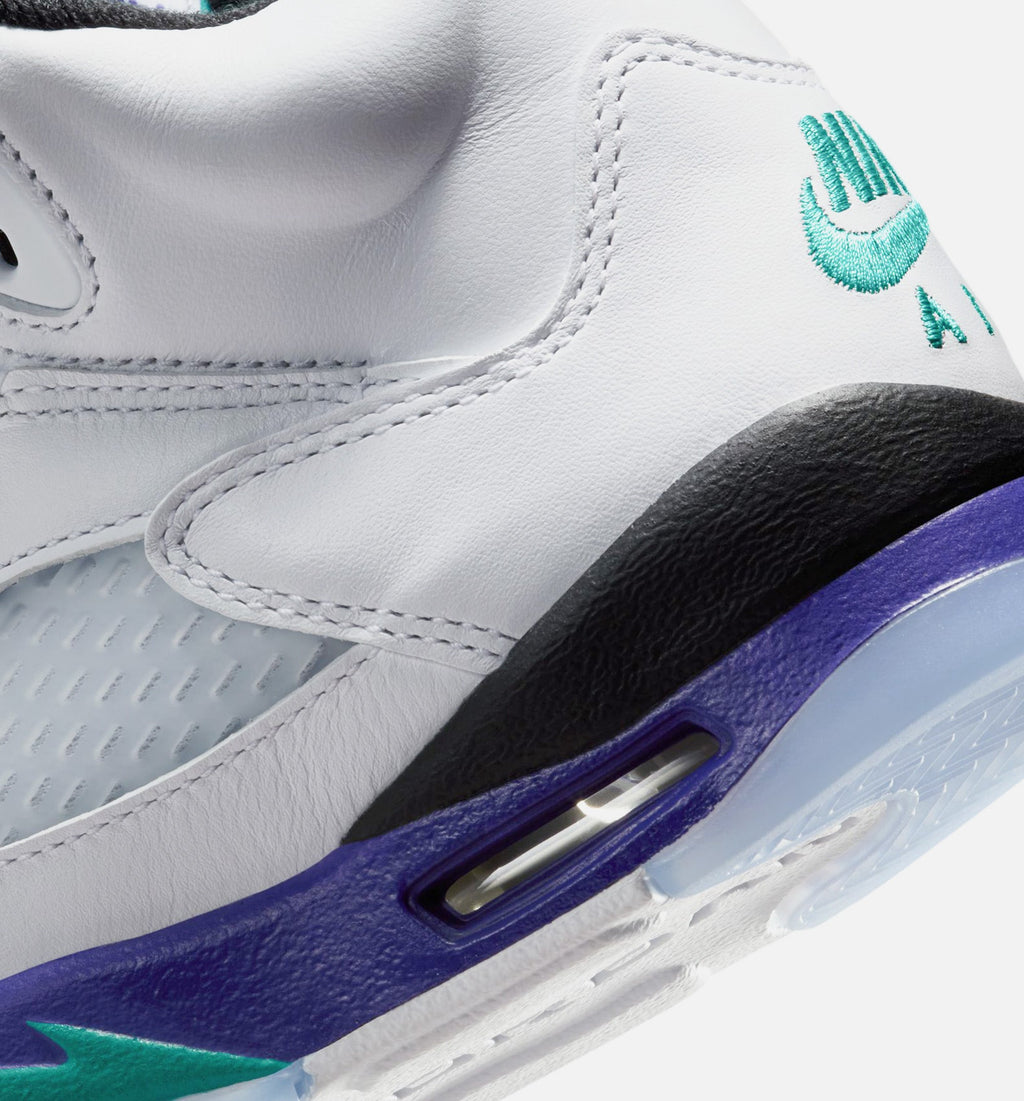 Air Jordan 5 Retro Grape Grade School – White/New Emerald/Grape Ice/Black