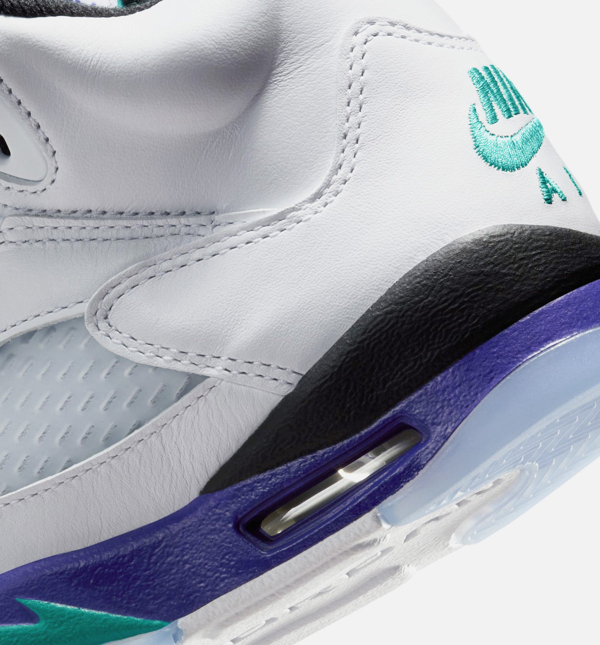 Air Jordan 5 Retro Grape Grade School – White/New Emerald/Grape Ice/Black
