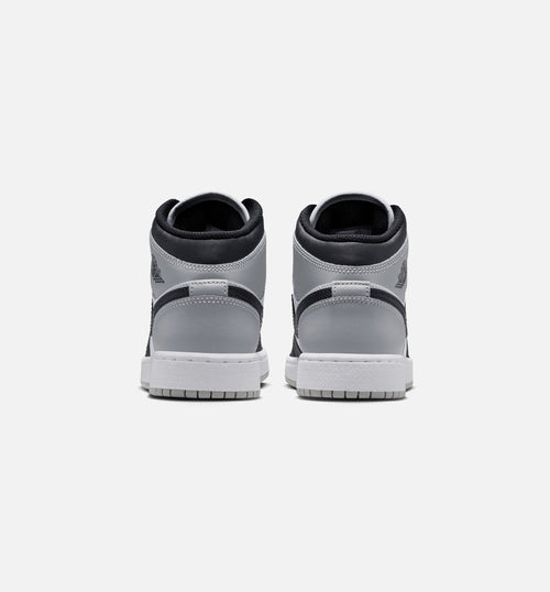 Air Jordan 1 Mid Grade School – White/Light Smoke Grey/Black