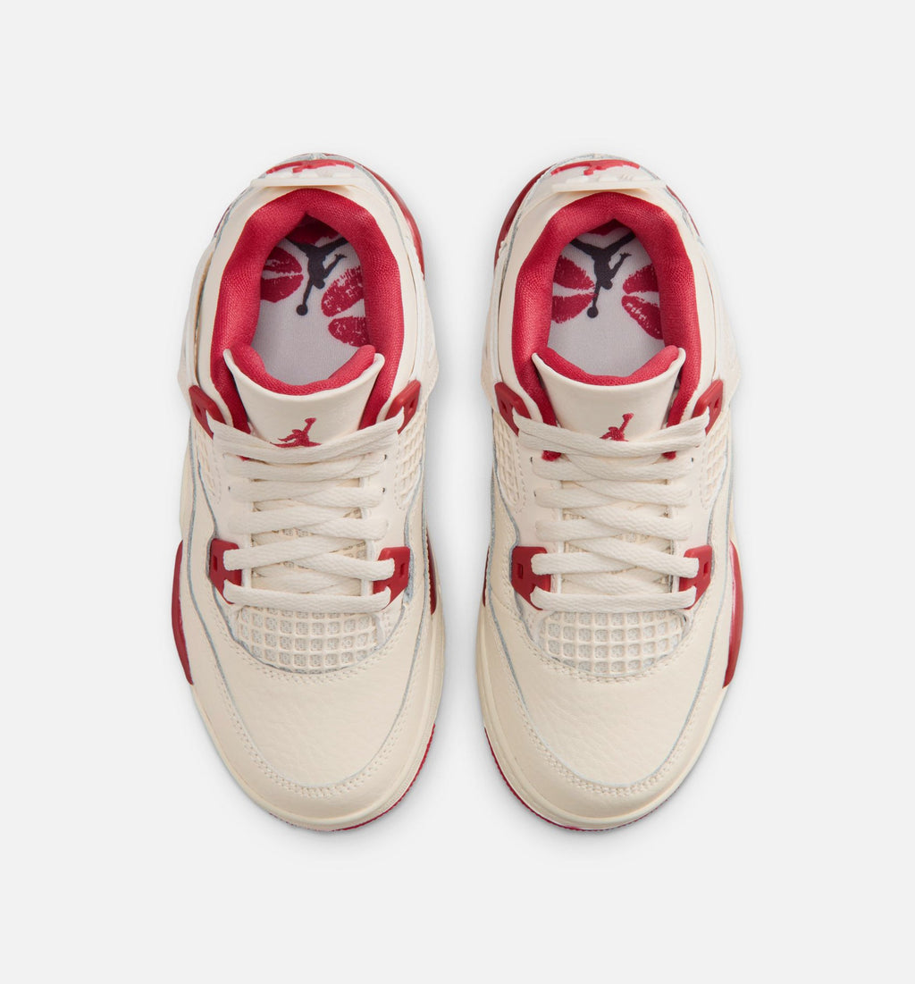 Air Jordan 4 Retro Valentine's Day Preschool – Pale Ivory/Sierra Red/Tough Red