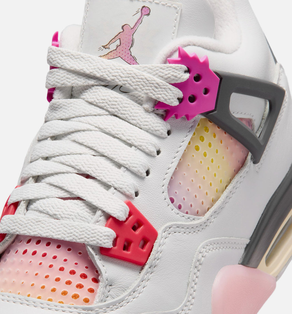 Air Jordan 4 Retro Comic Grade School – Off White/Fire Pink/Anthracite