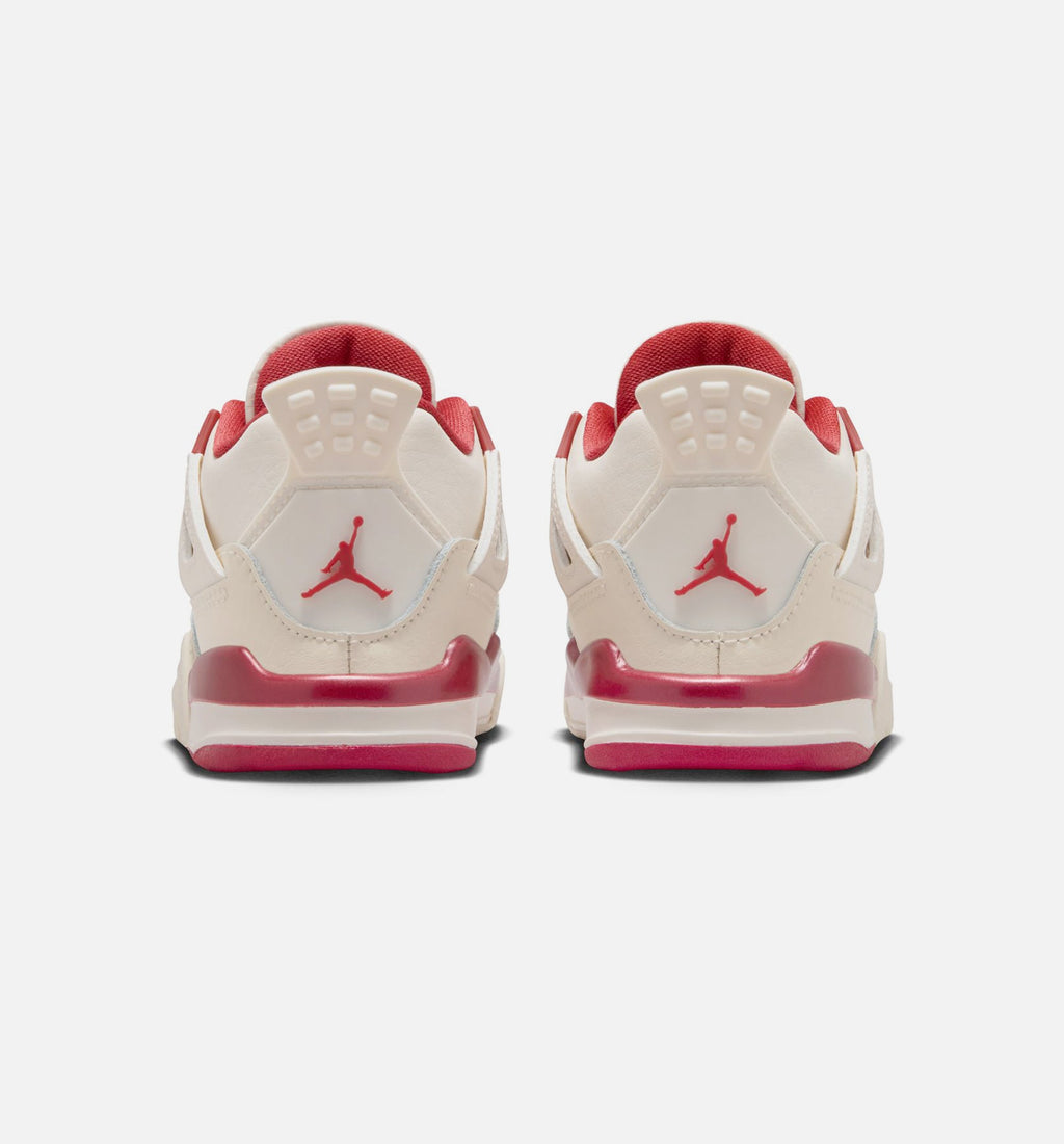 Air Jordan 4 Retro Valentine's Day Infant/Toddler – Pale Ivory/Sierra Red/Tough Red
