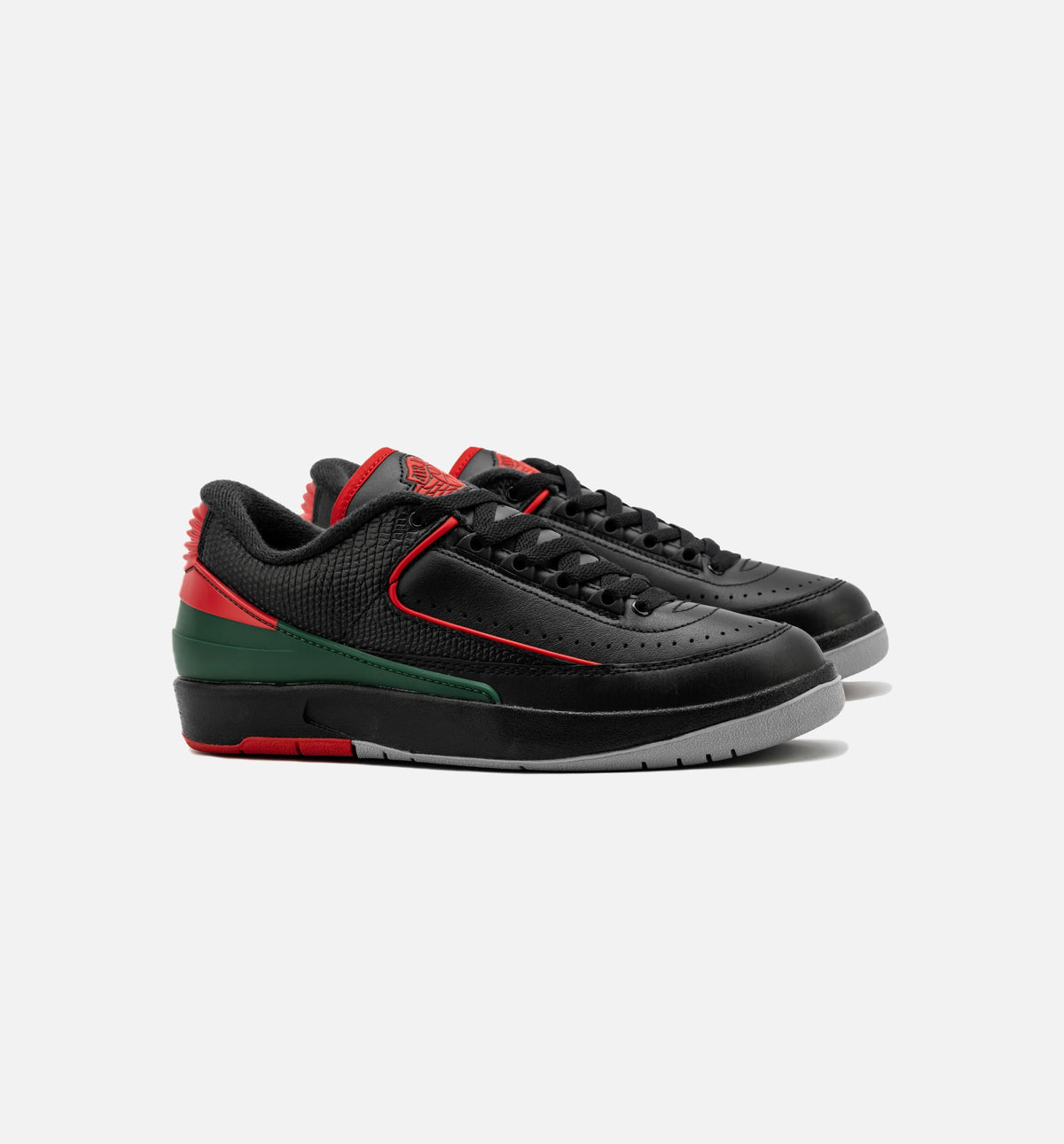 Air Jordan 2 Retro Low Christmas Grade School – Black/Fire Red/Cement Grey