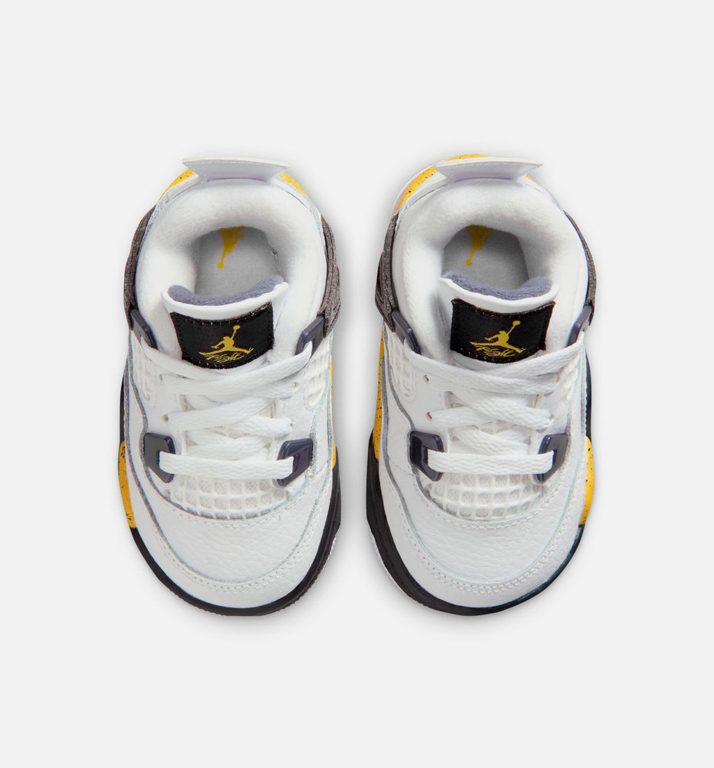 Air Jordan 4 Retro Rare Air Tour Yellow Infant/Toddler – White/Dark Blue Grey/Black/Tour Yellow