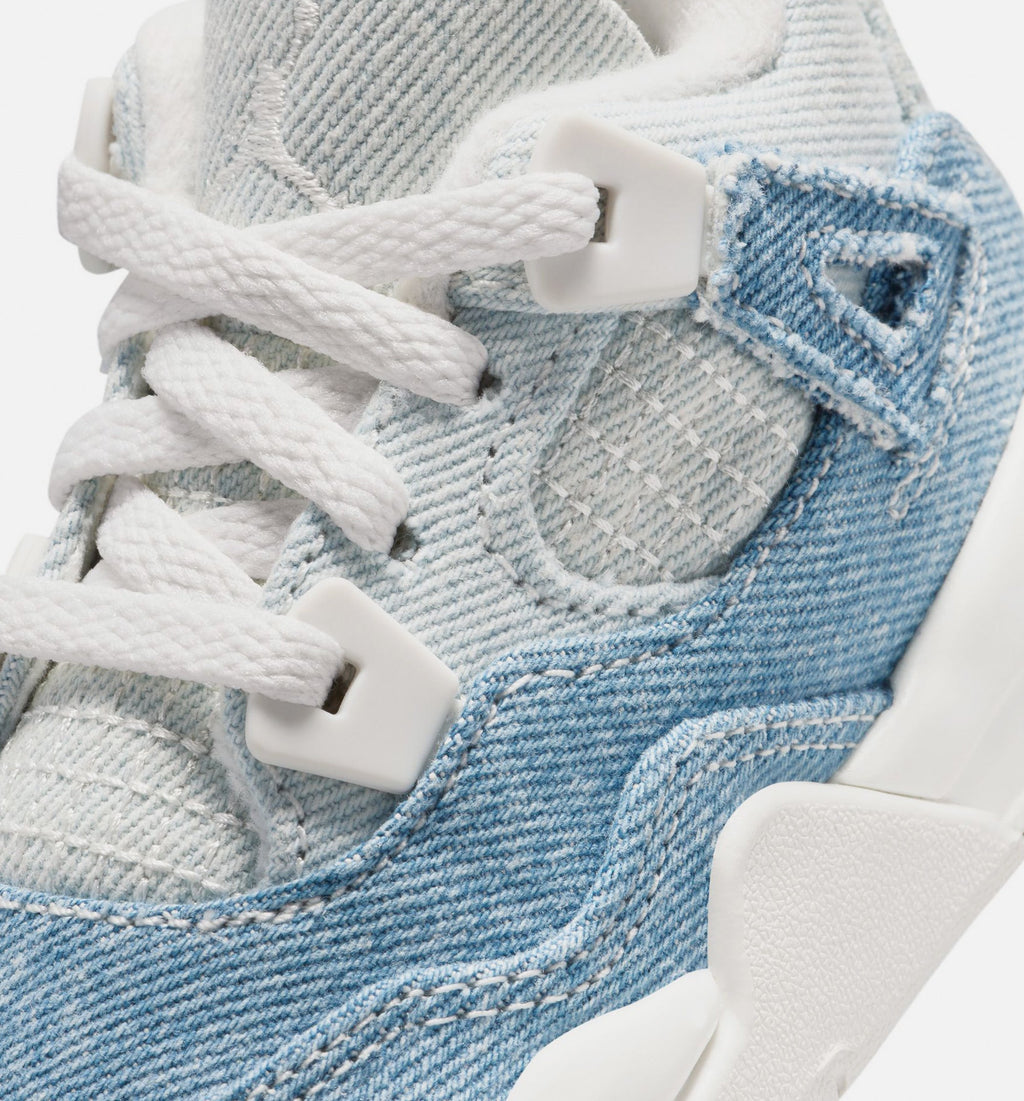 Air Jordan 4 Retro Worn Blue Infant/Toddler – Sail/Worn Blue/Metallic Gold